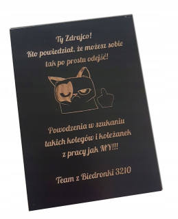 Gadget - Darček z práce na rozlúčku, plaketa, priania