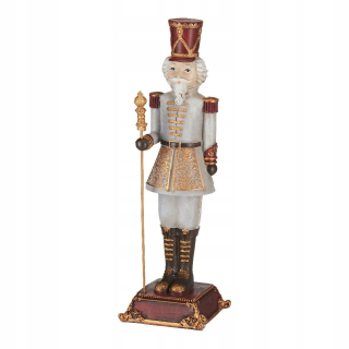 Vianočný vojak biely figúrka 31 cm HOLY TIME VILLA ITALIA
