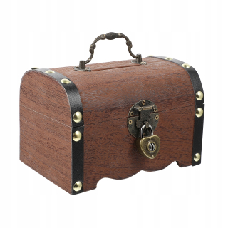 Vicasky Wooden Treasure Box Box Money