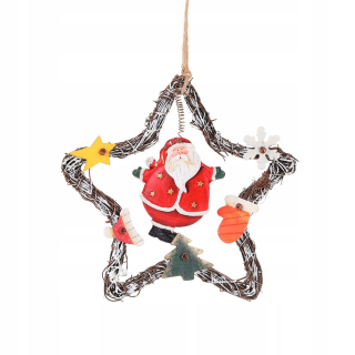 Veniec na dvere - Vintage vianočný veniec Snehuliak Santa Claus