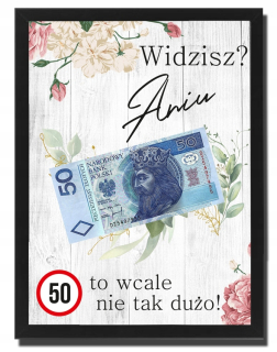 Vtipný zarámovaný plagát k 50. narodeninám
