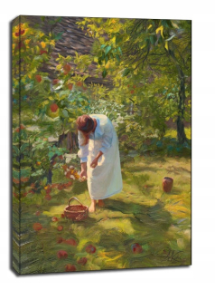 V sadu - maľovanie na plátne 90x120 cm