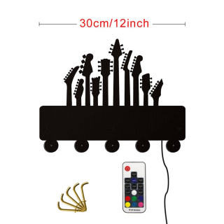 Vešiak - LED gitarové LED svietiace nástenné háčiky od dr