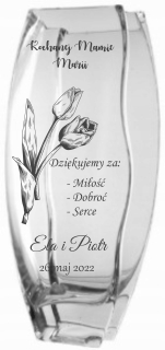 Váza s gravírovaním skla 12 x 26 cm