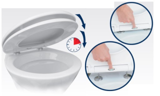 WC sedadlo Hydroland D1 PRESTIGE, biely duroplast