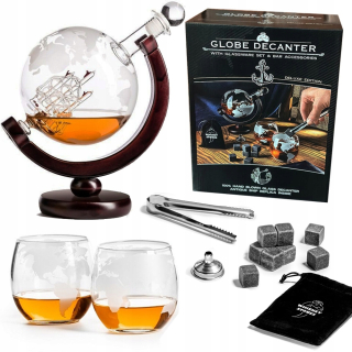 WHISKEY SET GLOBUS KARAFA darček k 18-99 narodeninám pre chlapského otecka