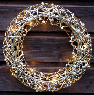 Golden Led 30 cm veniec