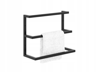 Vešiak - Triple Wall Towel Hanger je čierny