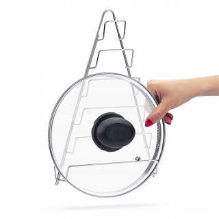 Pokrievka na hrniec - Vešiak Držiak stojan pre chrómované veko 42 cm