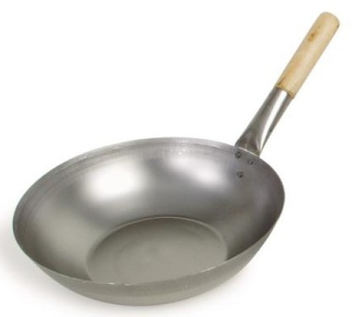 Wok panvica - Uhlíkovej ocele wok priemer 35 cm - Flat