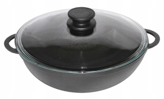 Wok panvica - Wok liatina hrniec 30cm biol kryt indukcie