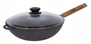Wok panvica - Wok liatiny panvica 26cm biol kryt indukcie