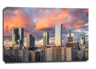 Varšavská veža vo Varšave - Obrázok na plátne