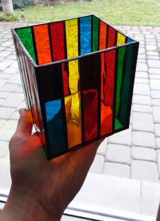 Lampáš, svietník - Vodné sklo Rainbow Lantern luster