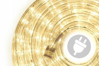 Vonkajšie vianočné osvetlenie - 240 LED svetelná hadica 10 m, teplá biela