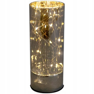 Lampáš, svietník - Váza Tuba LED Sklenená dekorácie Glamour