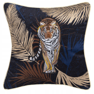 Vankúš - Velor dekoratívny vankúš s tigrom Tiger 45x45 cm