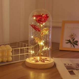 Večná ruža v sklenenej kvetinovej skrinke darček na Valentína