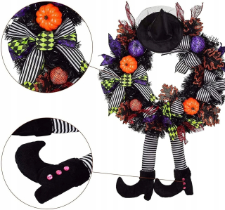 Veniec na dvere - Tekvica veniec dekorácie pre Halloween 35cm