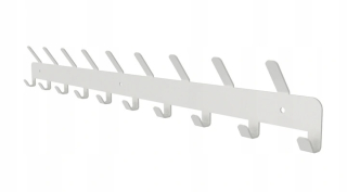 Vešiak - Nástenný vešiak pre biele oblečenie 60 cm 19 háčikov