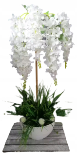 Wisteria umelá 80cm biela kvetinová výzdoba