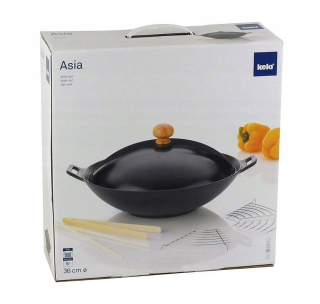 Wok panvica - Wok Kela Klasické liatinové 36 cm Set Ázie 5 ks.