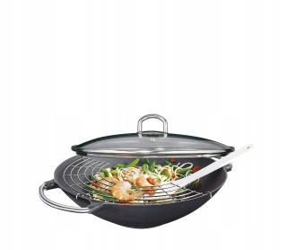 Wok panvica - Kestrofrofi prémiové liatiny 36,5 cm s roštom