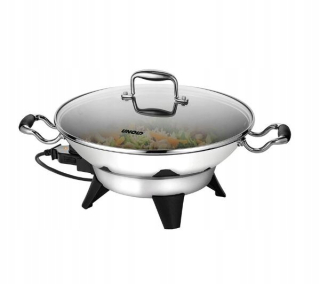 Wok panvica - Elektrické Wok Unold 48736 1800W 6 litrov veko