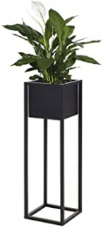 Stojan na kvety - Kovový čierny záhon 60 cm