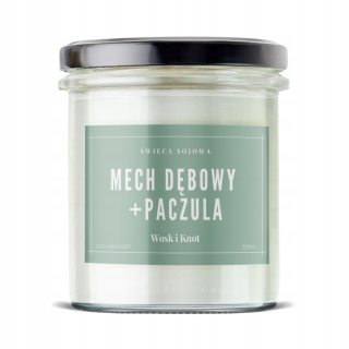 Sójová sviečka Dubový mach a pačuli Wax and Knot