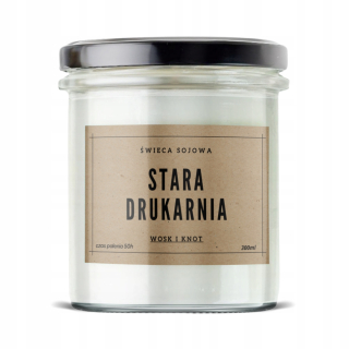 Tradičná sójová sviečka Old Printing House vosk a Wick 1 ks.