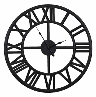 Hodiny - Clock XXL čierna retro veľká moderná loft 80 cm