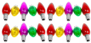 Svetla na Vianočný stromček - Žiarovka Tradičné Candle E10 15V 3W Colors 20ks