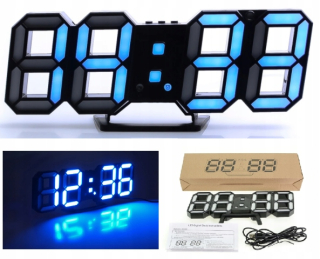 Hodiny - ALARM HODÍN LED 3D ELEKTRONICKÝ TEPLOMER