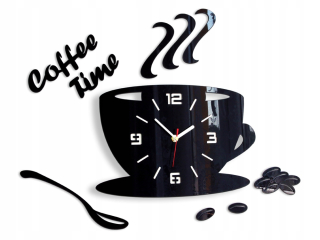 Hodiny - Nástenné hodiny ultra tichý 3d black cup