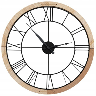 Hodiny - Nástenné hodiny Black Black Metal Big Round 50cm