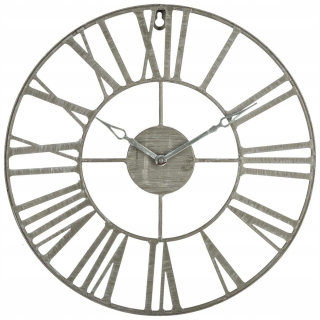 Hodiny - Nástenné hodiny kovové trendy vintage 37cm šedá