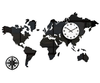 Hodiny - Svet Nástenné hodiny - World Map 120 x 70 Stylish