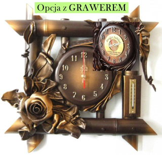 Hodiny - CLOCK bambus na teplomer + DARČEK + venovanie