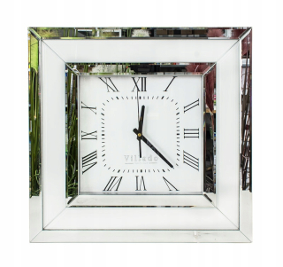 Hodiny - Nástenné hodiny WHITE GLAMOUR zrkadlový lesk