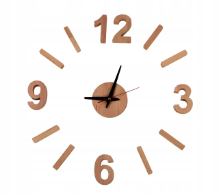 Hodiny - CLOCK stena drevo Eco 60cm škandinávskych ČÍSLACH