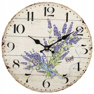 Hodiny - Wall_wiszny_na múr provensálske Lavende _33cm