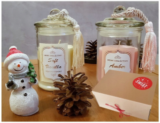 Set 2 x sviečka -sklenené sklo darček vianočné vianočné