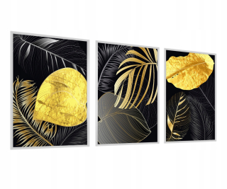 SET 3x Plagát LISTY Tropická dekorácia 60x80