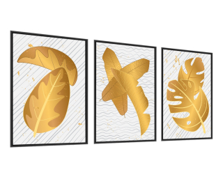 Set 3x Banán z plagátu Monstera Listy 60x80