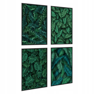 SET 4x Plagát Exotické LISTY Monstera 60x80