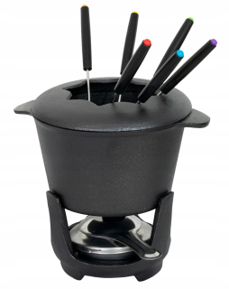 Zostava Fondue - FONDUE SADA pre 6 osôb CAST IRON čierna