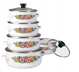 Sada hrncov - Sada smaltovaných hrnce 5pcs
