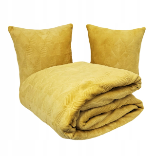 Prikrývka na posteľ - KOC Contrast Polyester 200 x 220 cm odtiene žltej