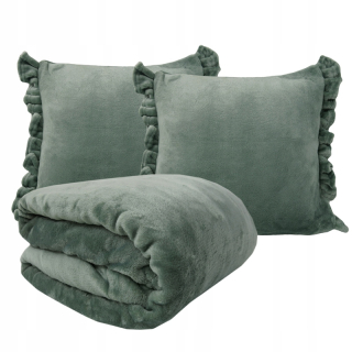 Prikrývka na posteľ - Flanelová kontrastná prikrývka 200 x 150 cm odtiene zelenej